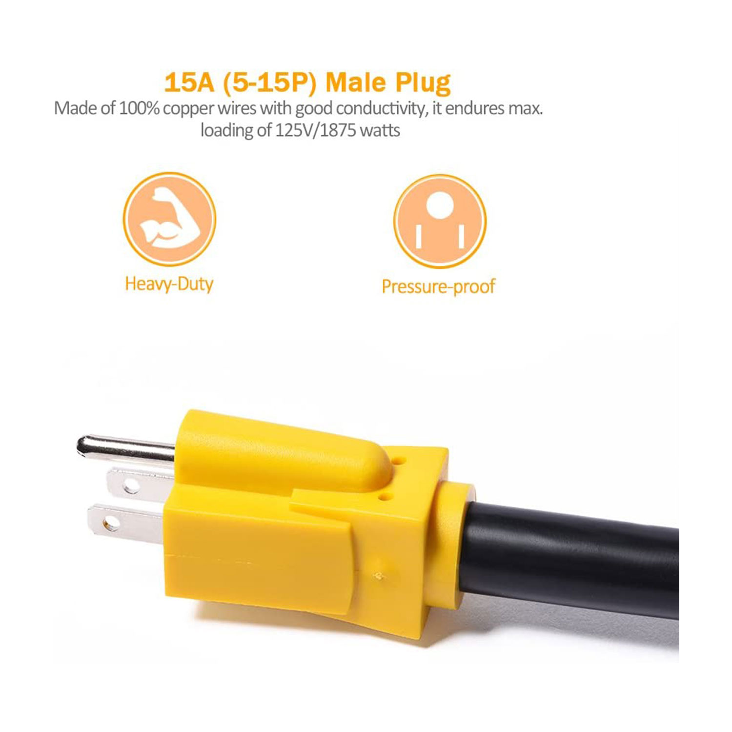 SnowyFox RV 15Amp to 50Amp Adapter - 15Male - Imagen 2